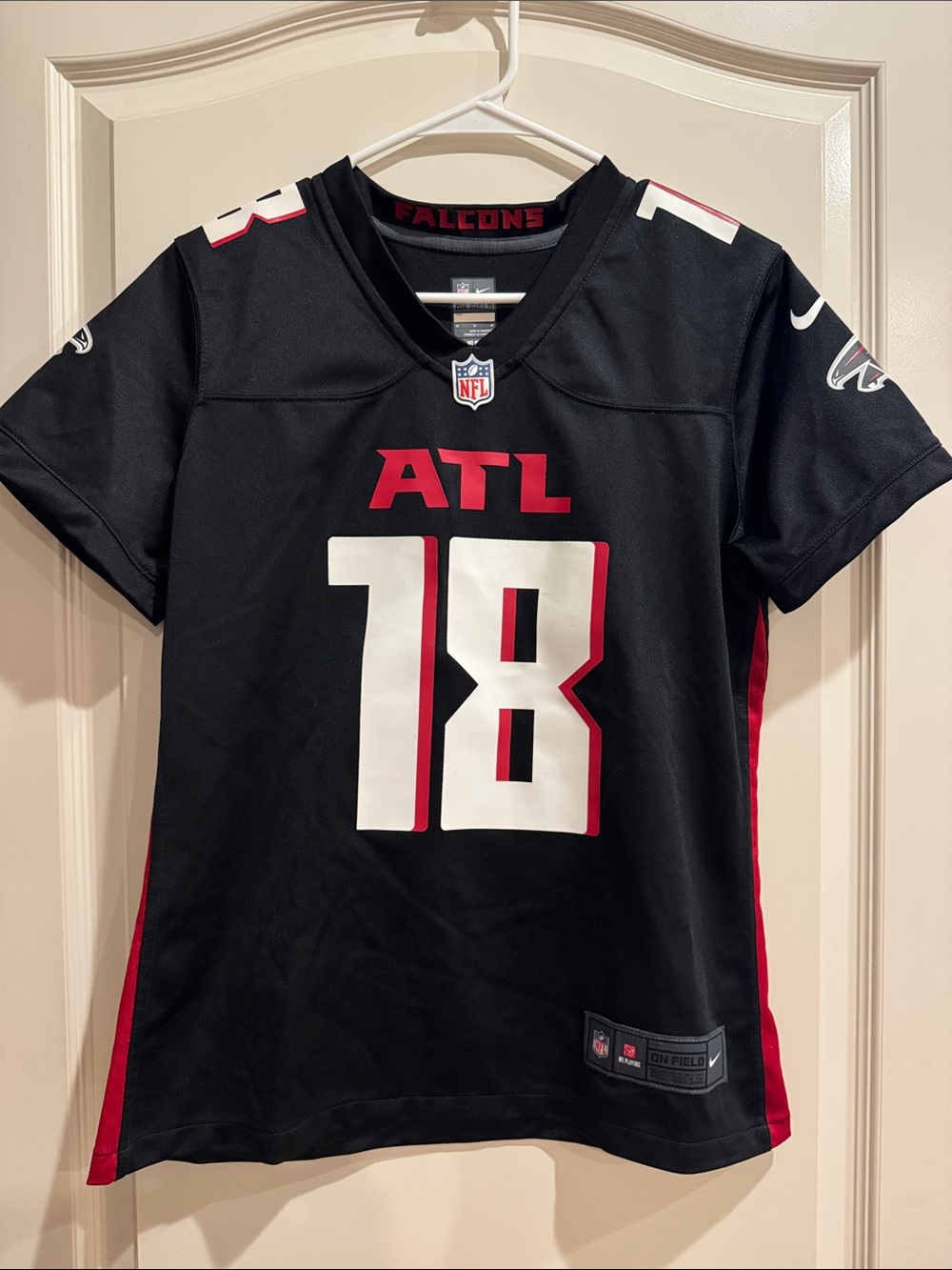Nike Atlanta Falcons Black Red & White #18 Calvin Ridley Jersey